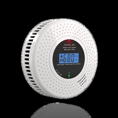 4.5V Smoke Carbon Monoxide Detectors White Lithium Battery Smoke Alarm With Photoelectric Sensor