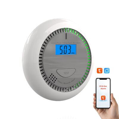 Smart Tuya WiFi Carbon Monoxide Detector with Mobile App Notification and 10-Year Lifespan CO Alarm