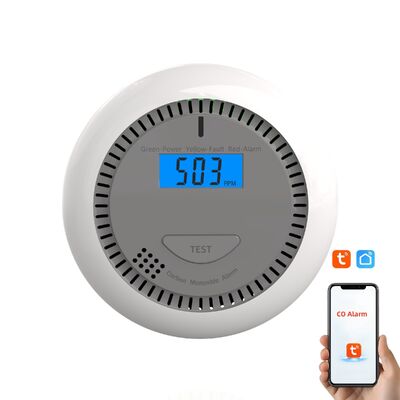 WiFi Smart CO Detector with Tuya APP Remote Monitoring and 10-Year Lifespan Carbon Monoxide Alarm