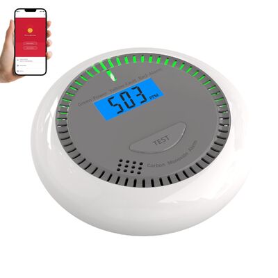 Smart WiFi Carbon Monoxide Detector with 10-Year Lifespan and Mobile APP Control for Real-Time CO Monitoring