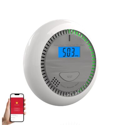 Smart Tuya CO Carbon Monoxide Detector with 10-Year Lifespan and 85 dB Alarm Sound for Remote Monitoring